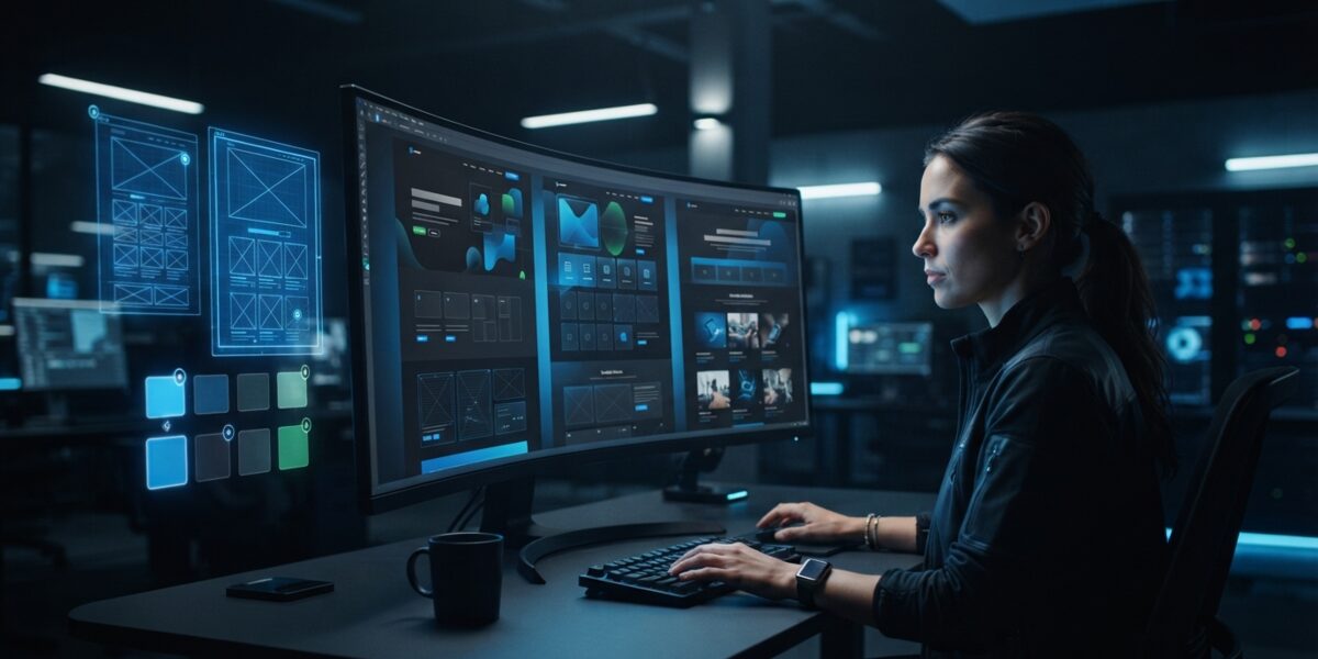 Web design studio — modern website layout and wireframes